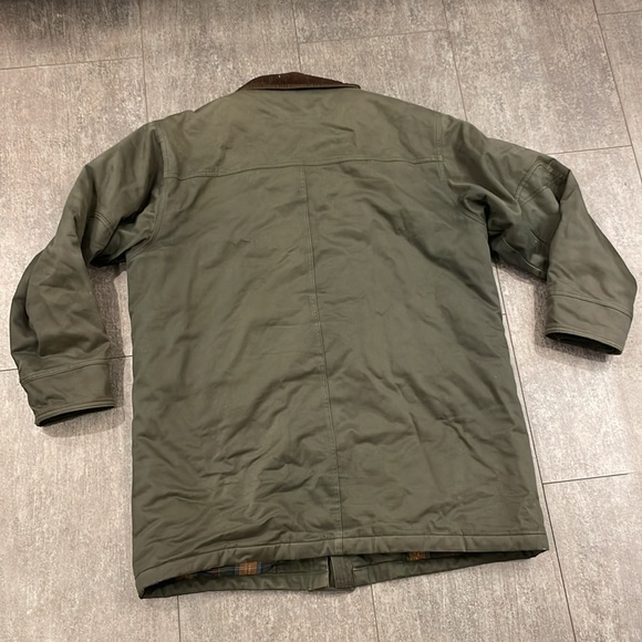 LL Bean Heavy Duty Flannel Lined Barn Coat Zip & Button Up - Picture 6 of 8